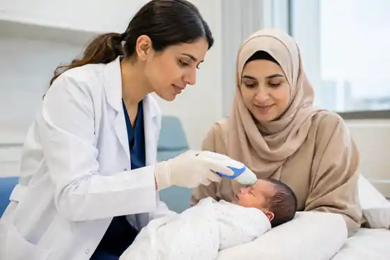 اندازه‌گیری زردی نوزاد با دستگاه سنجش بیلی‌روبین پوستی