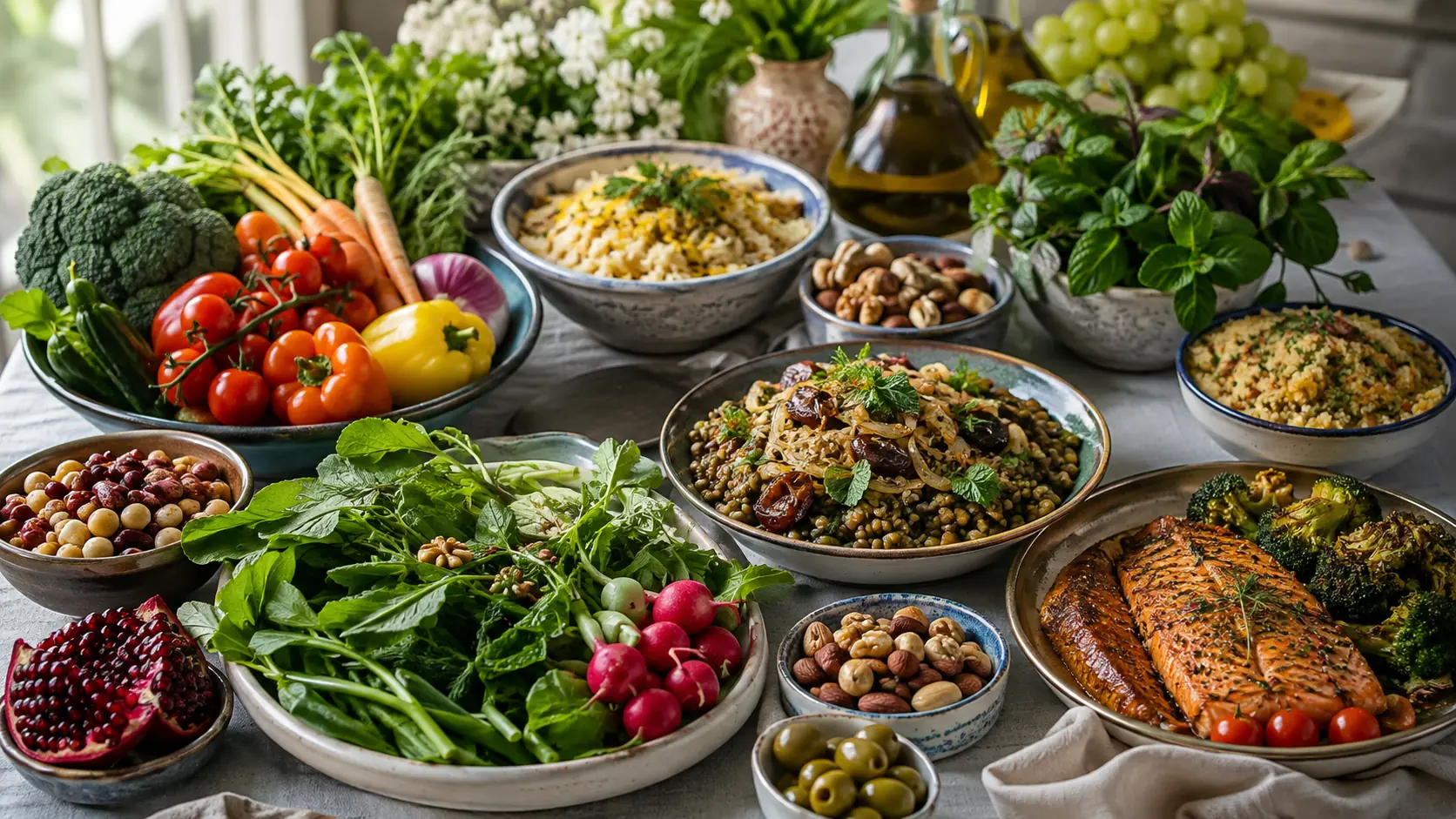 الگوی غذایی سالم برای طول عمر؛ سبزیجات، حبوبات، غلات کامل و منابع پروتئین